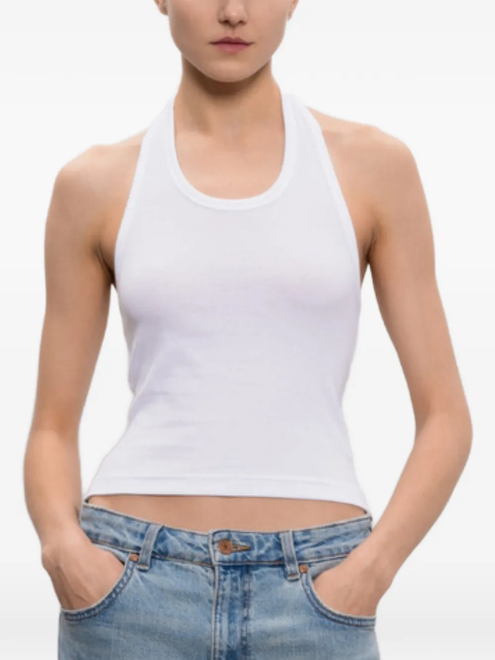 VETEMENTS Halter katoenen tanktop Wit
