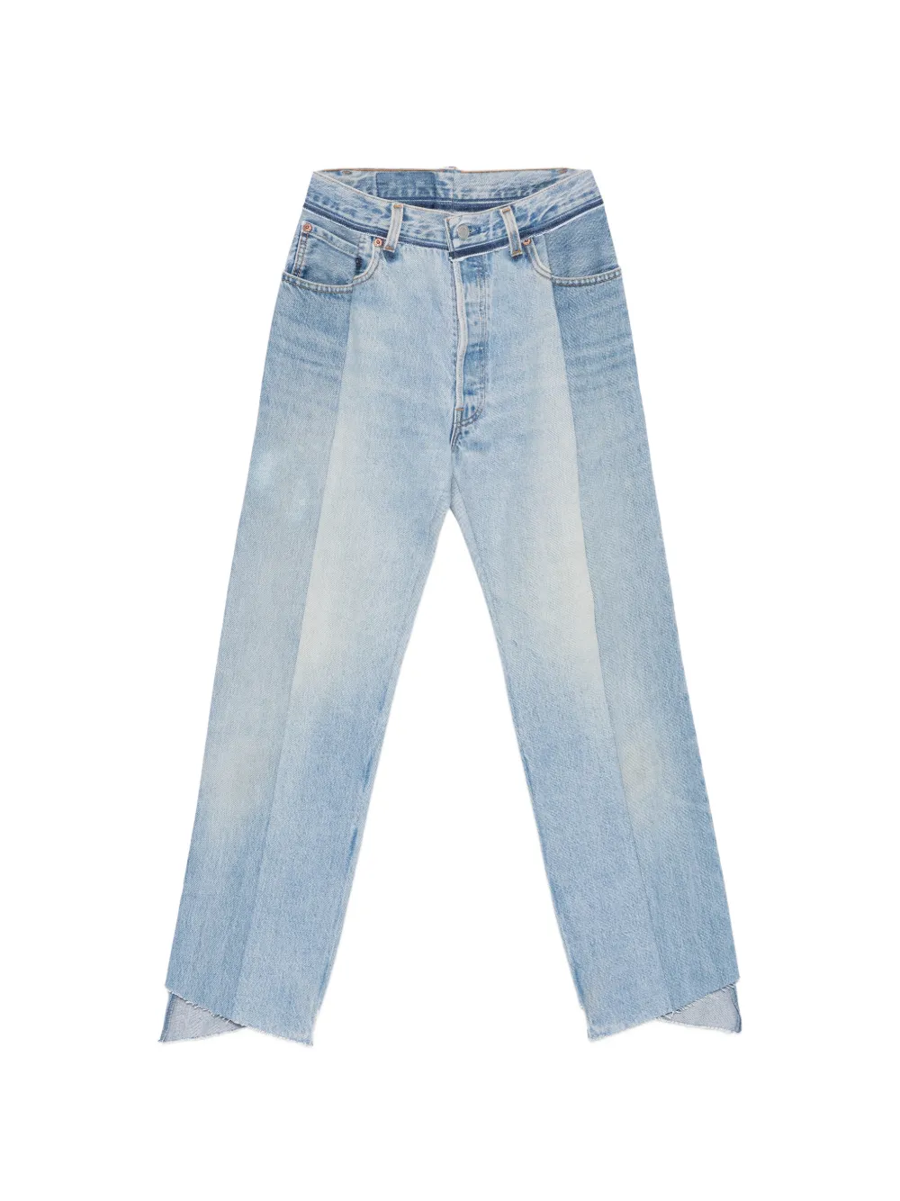 VETEMENTS panel raw-edge jeans - Blau