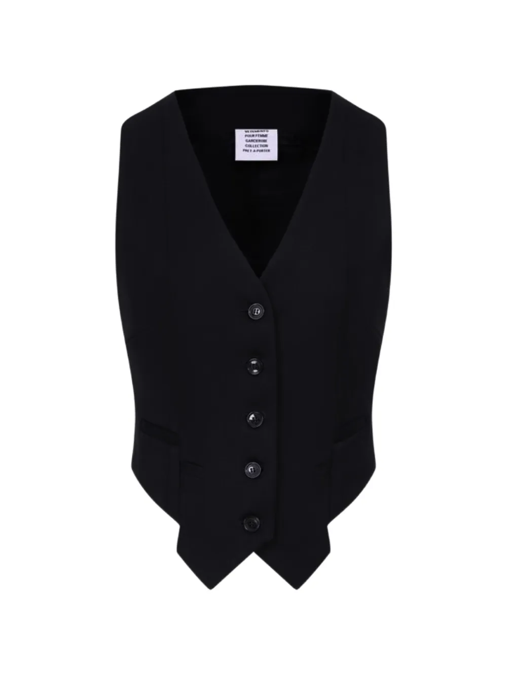 VETEMENTS button-up V-neck waistcoat - Black