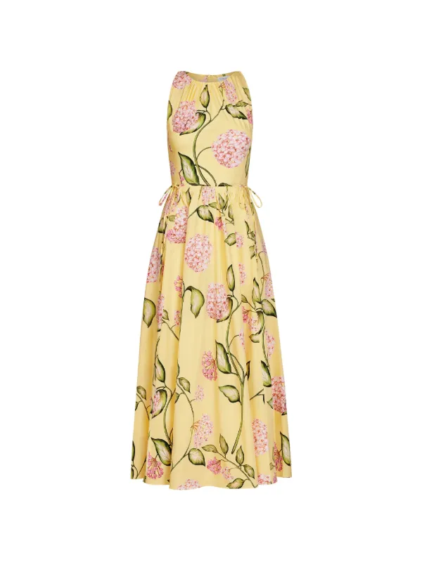 oscar de la renta pleated dress Oscar De La Renta Pleated Midi Dress | Yellow