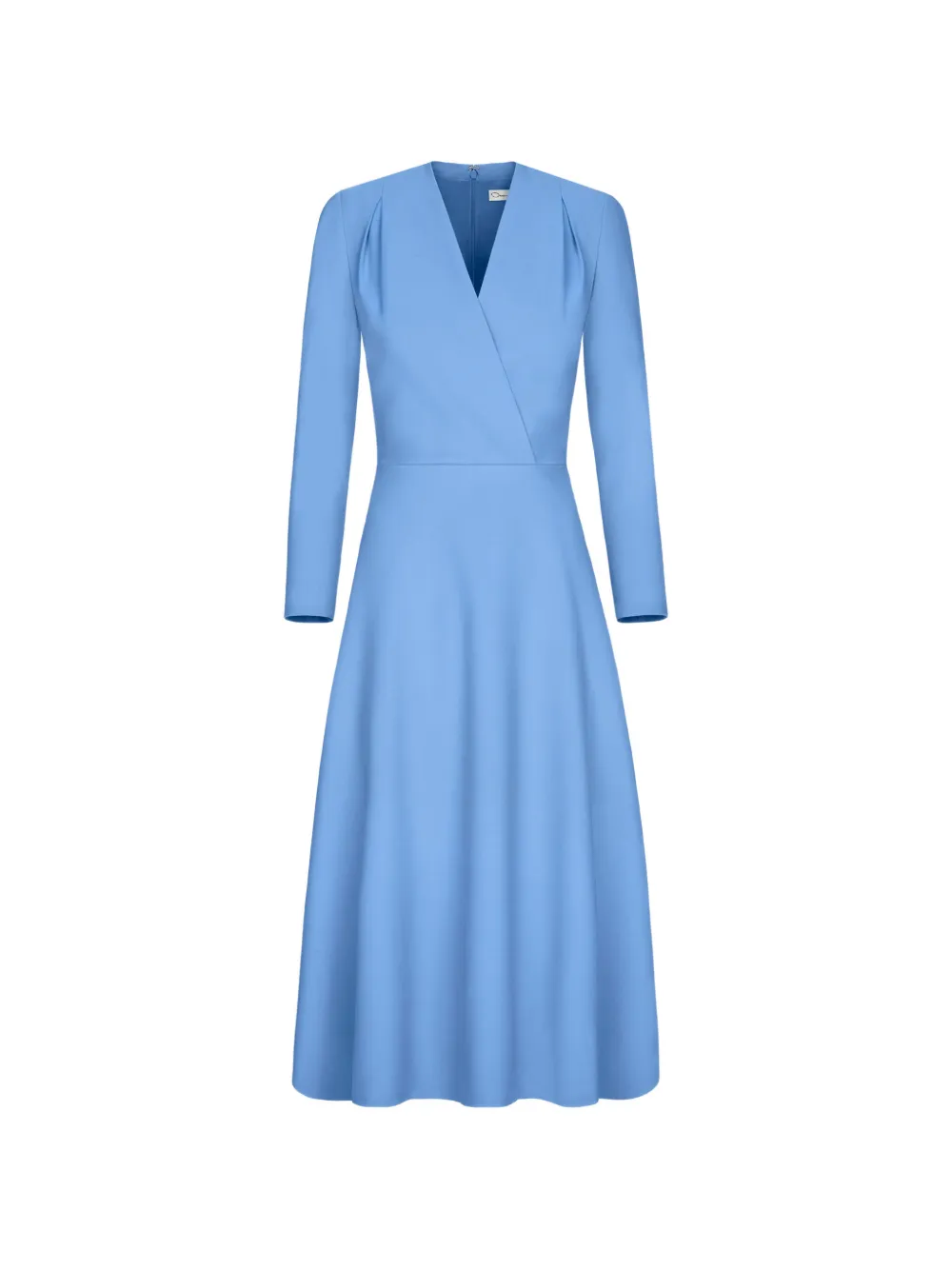Oscar de la Renta wool-blend long-sleeve dress - Blu