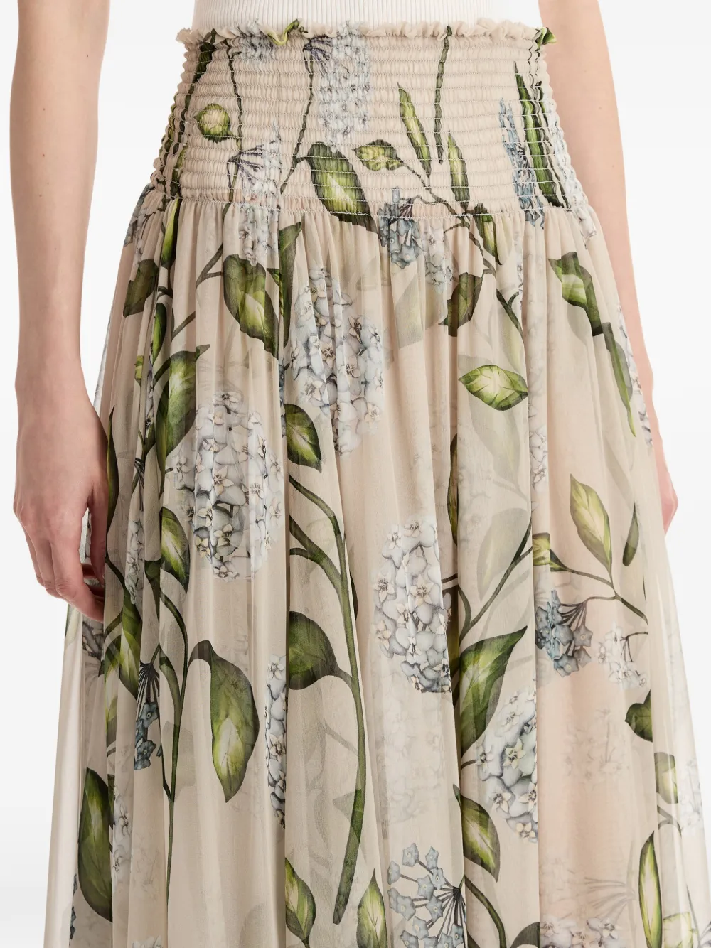 Floral Chiffon Maxi A-Line Skirt