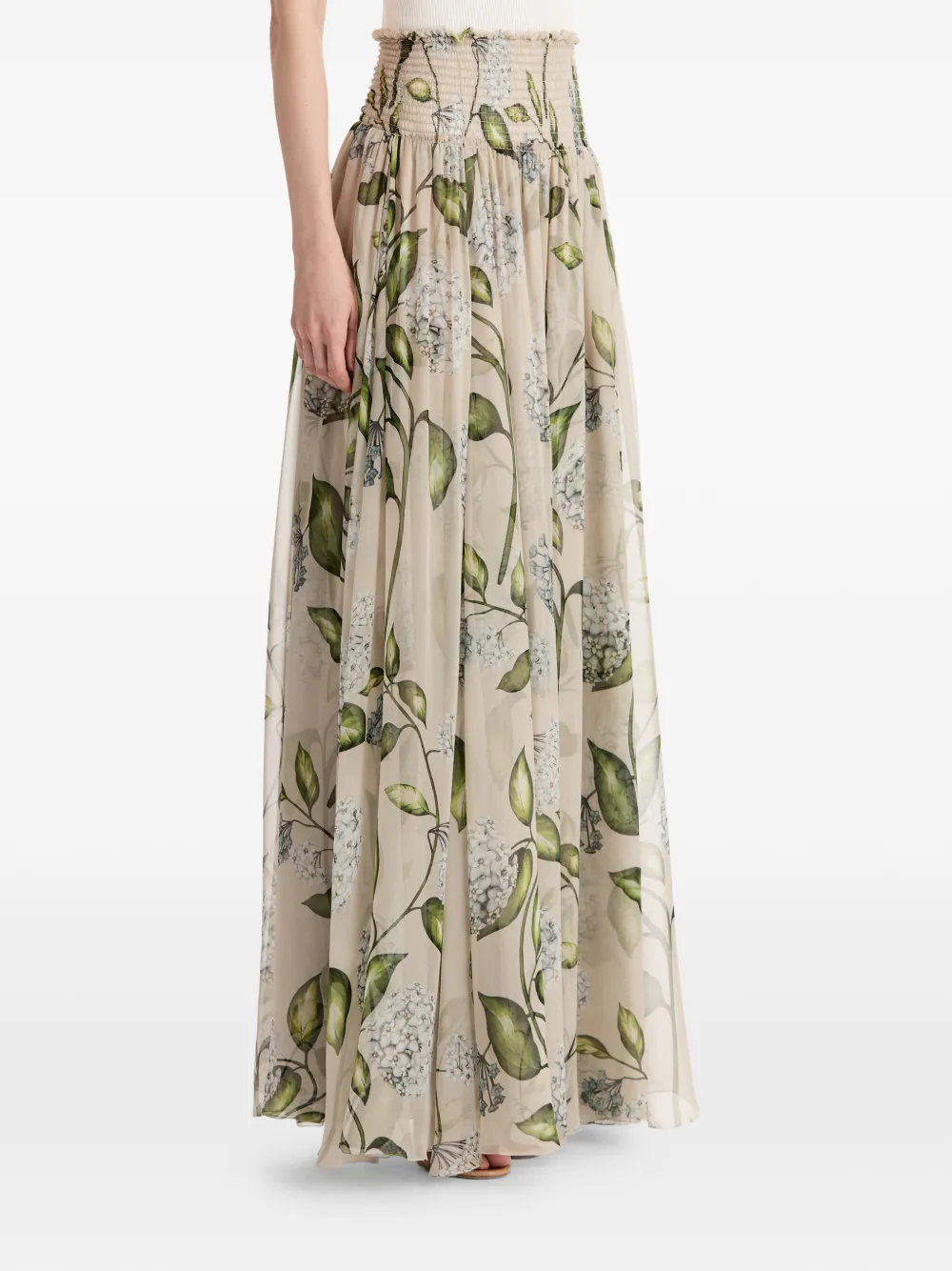 Floral Chiffon Maxi A-Line Skirt