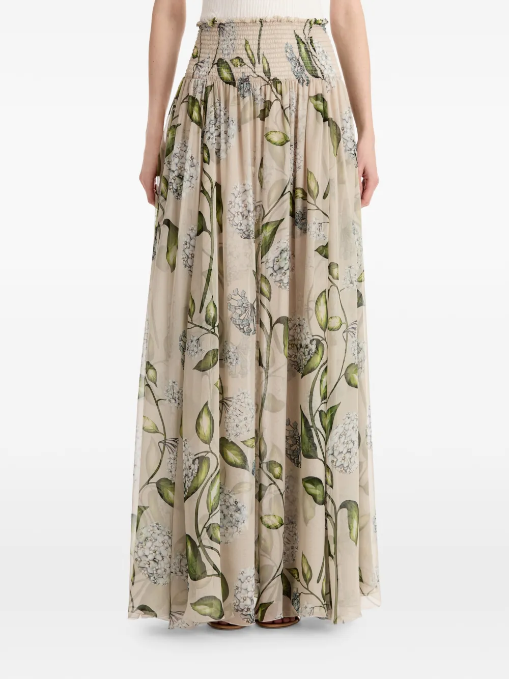 Floral Chiffon Maxi A-Line Skirt