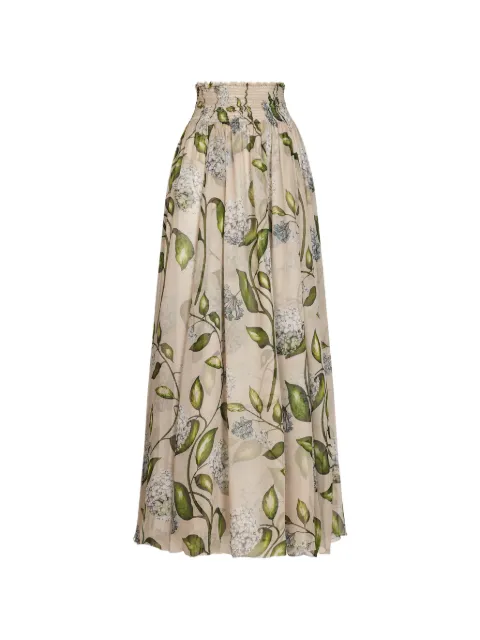 Oscar de la Renta floral chiffon maxi A-line skirt
