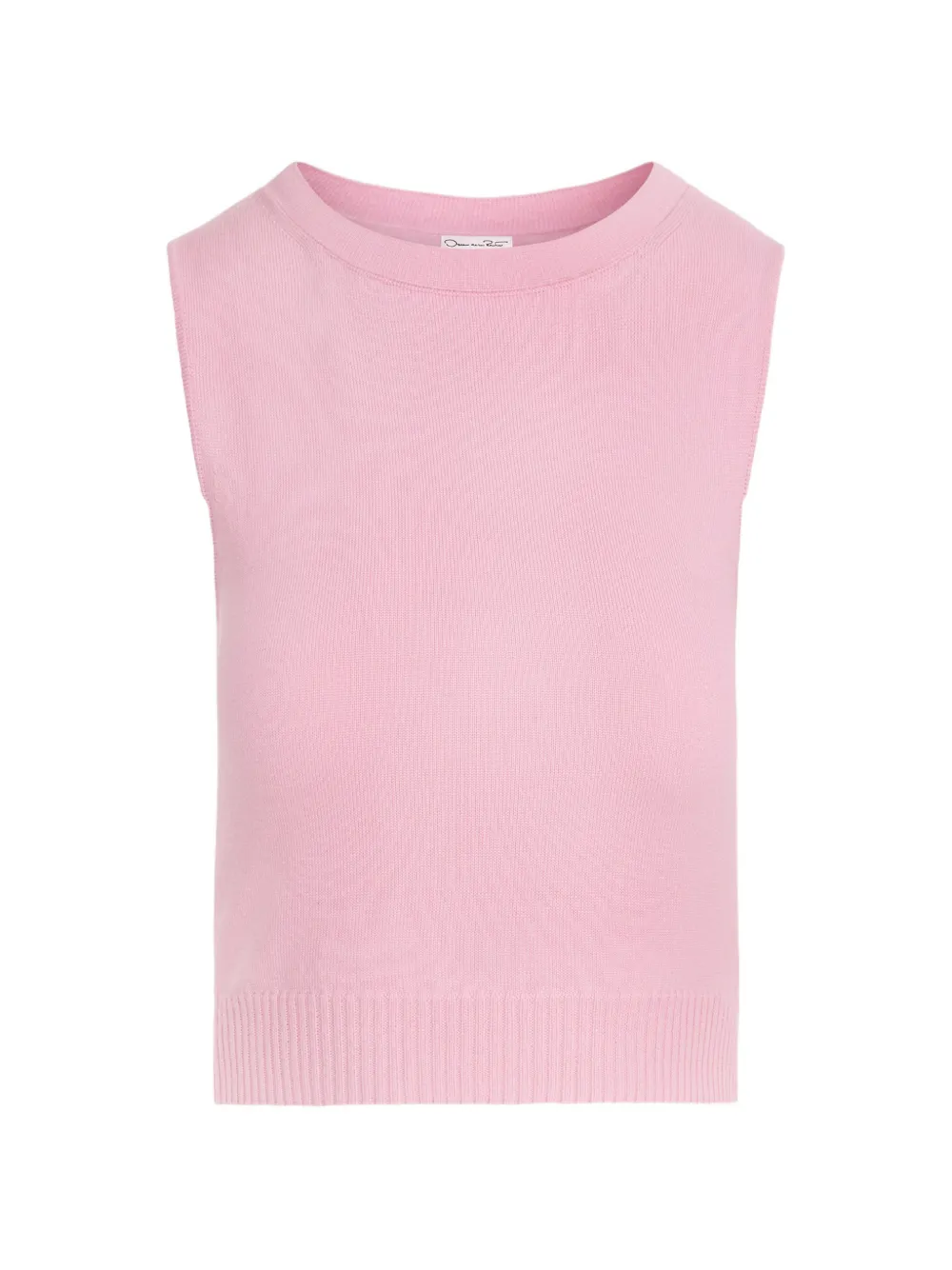 Oscar De La Renta Cropped Wool Tank Top In Pink