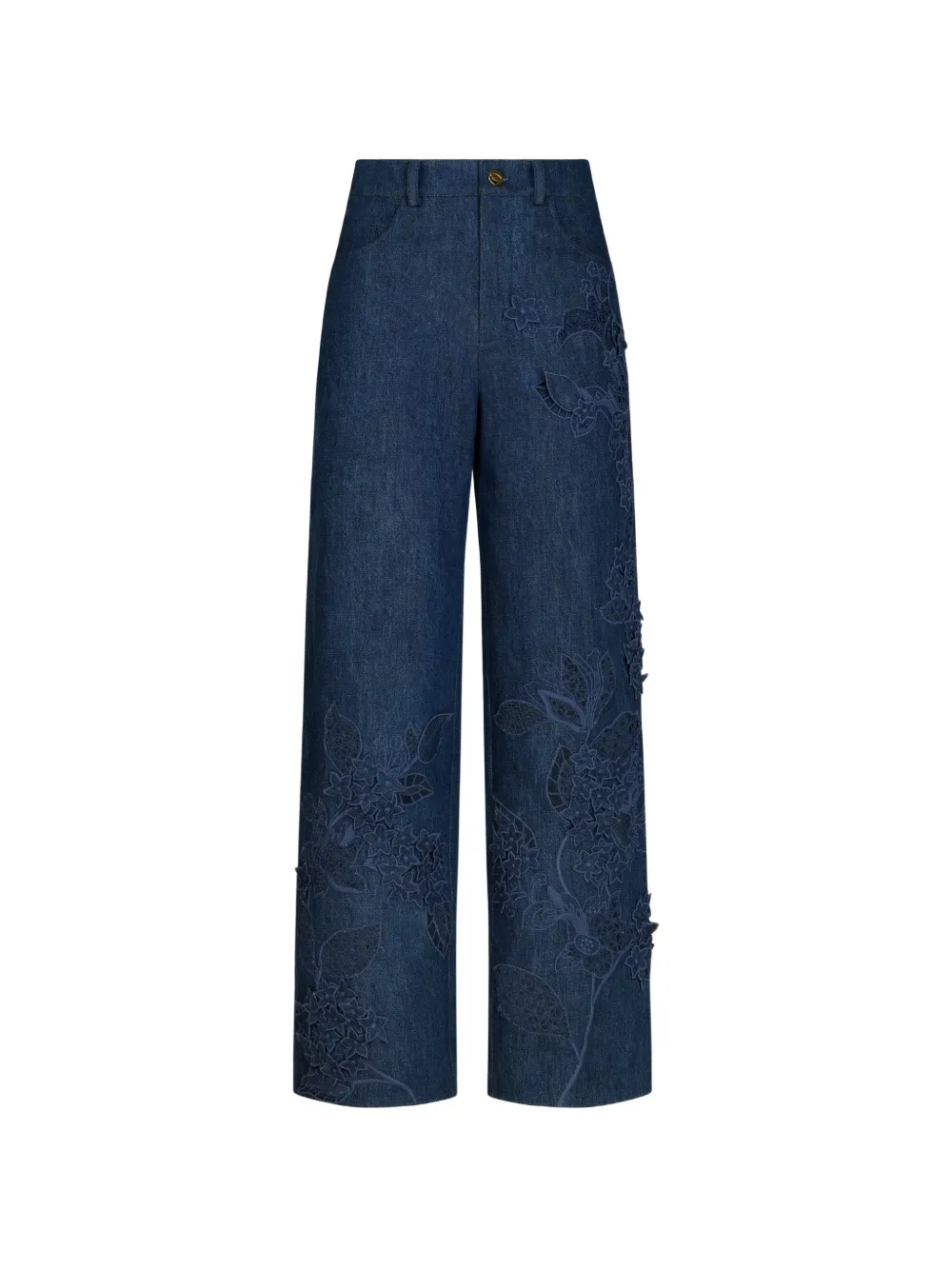 Oscar de la Renta Jeans con dettaglio a fiori - Blu