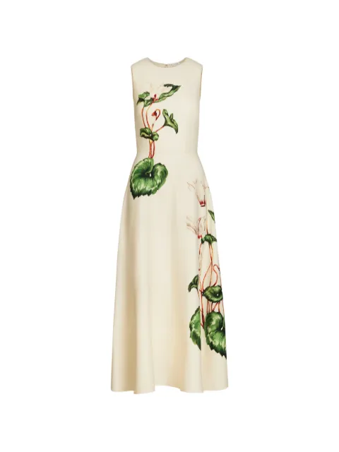 Oscar de la Renta chiné floral maxi  dress
