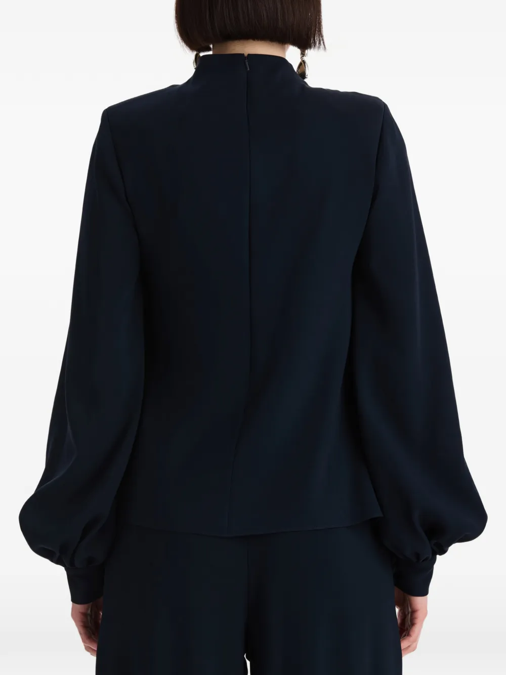 Oscar de la Renta Gedrapeerde georgette blouse Blauw