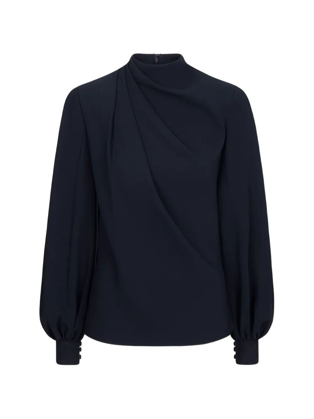 Oscar de la Renta draped georgette blouse - Blu