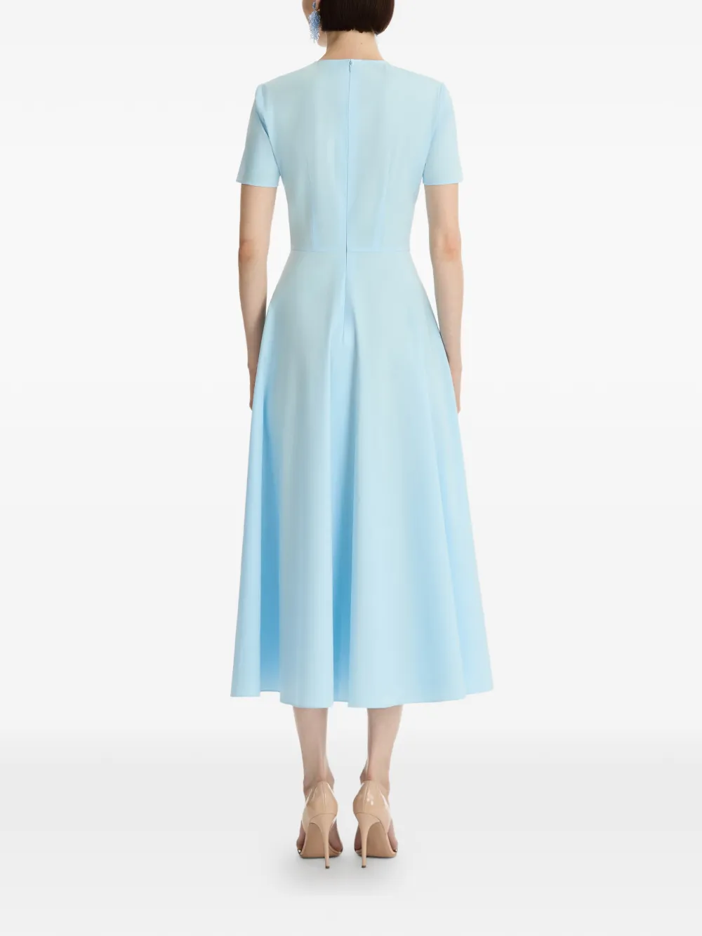 Oscar de la Renta Midi-jurk met bloemenprint Blauw