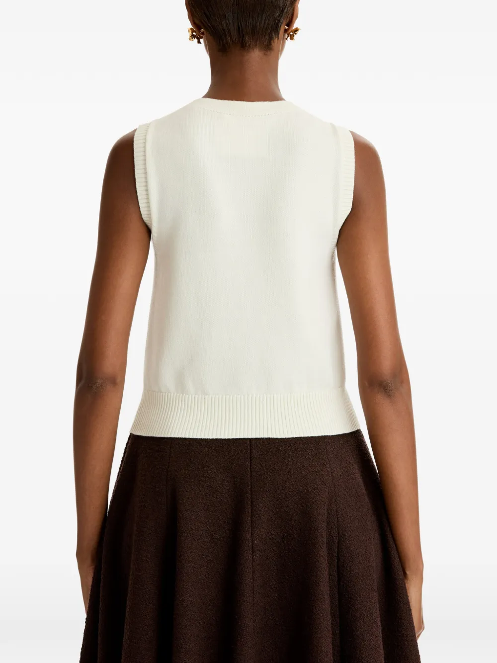 Ribbed-Trims Vest