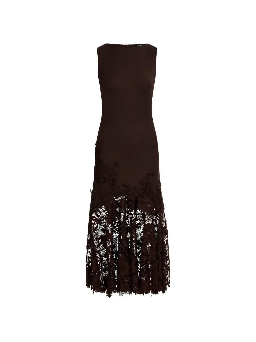 Oscar de la Renta Abito lungo a fiori - Marrone