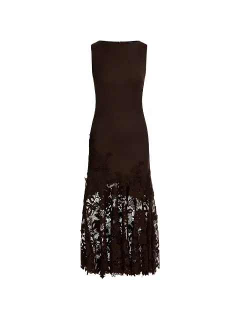 Oscar de la Renta flower guipure trumpet maxi dress