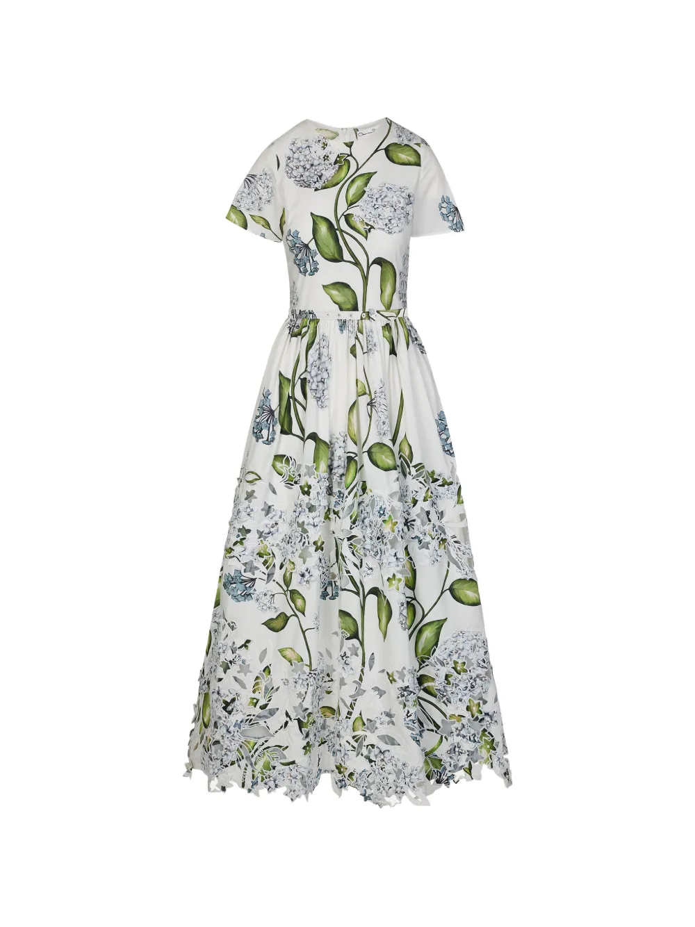 Oscar de la Renta Abito midi con ricamo - Bianco