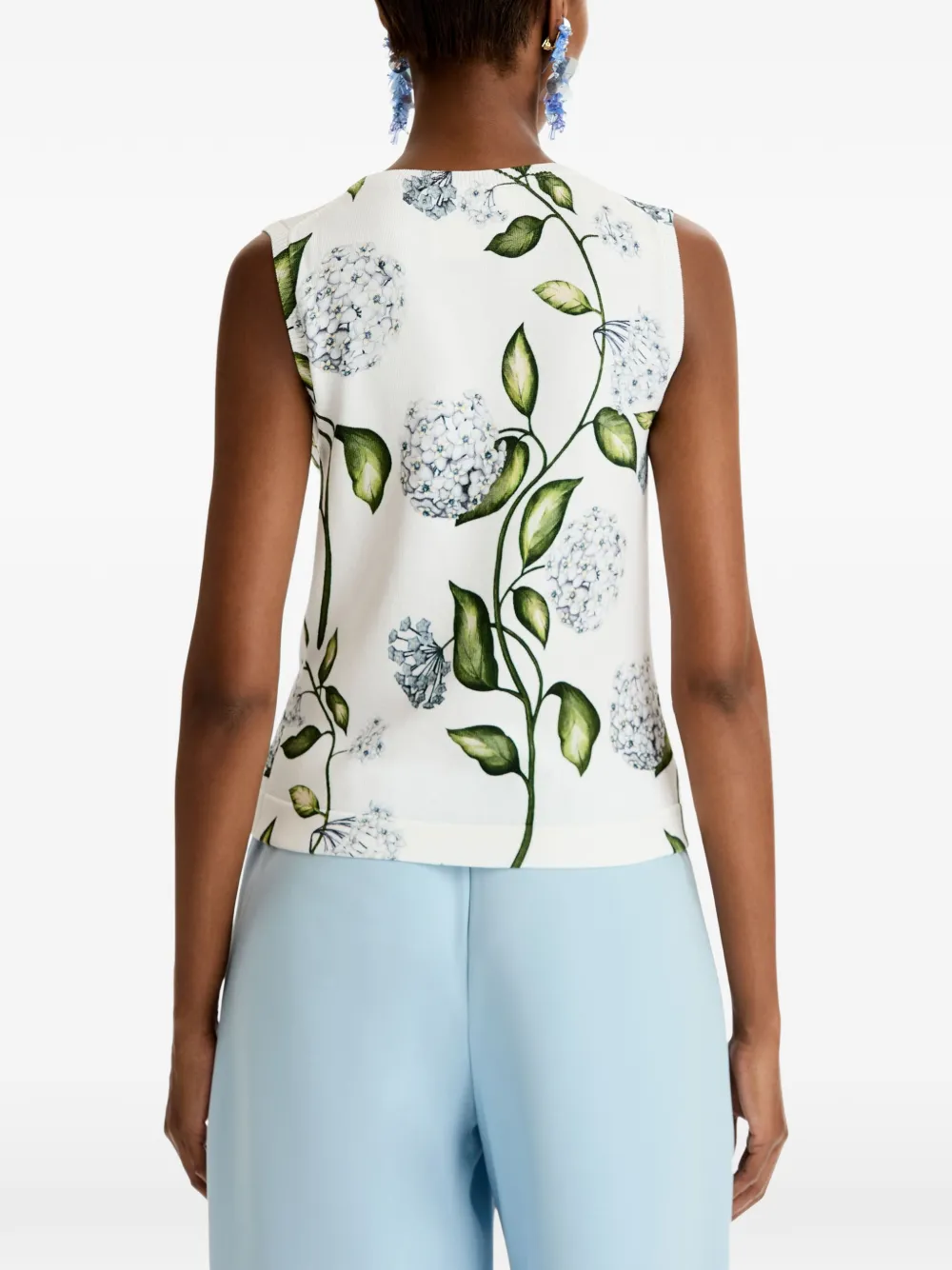 Oscar de la Renta Tanktop met bloemenprint Wit