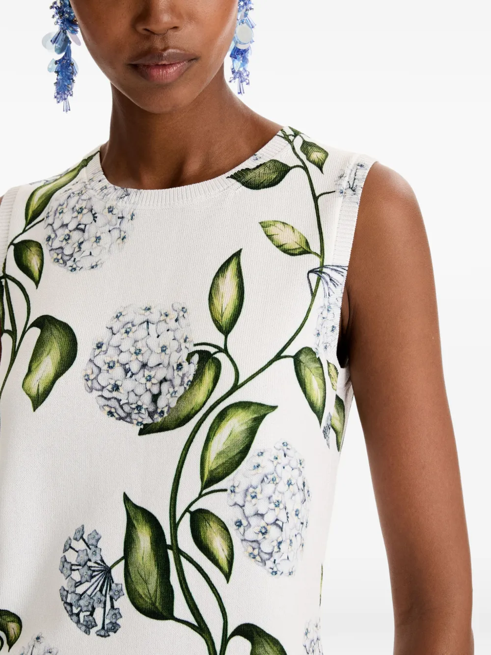 Oscar de la Renta Tanktop met bloemenprint Wit