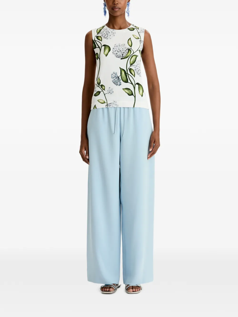 Oscar de la Renta Tanktop met bloemenprint Wit