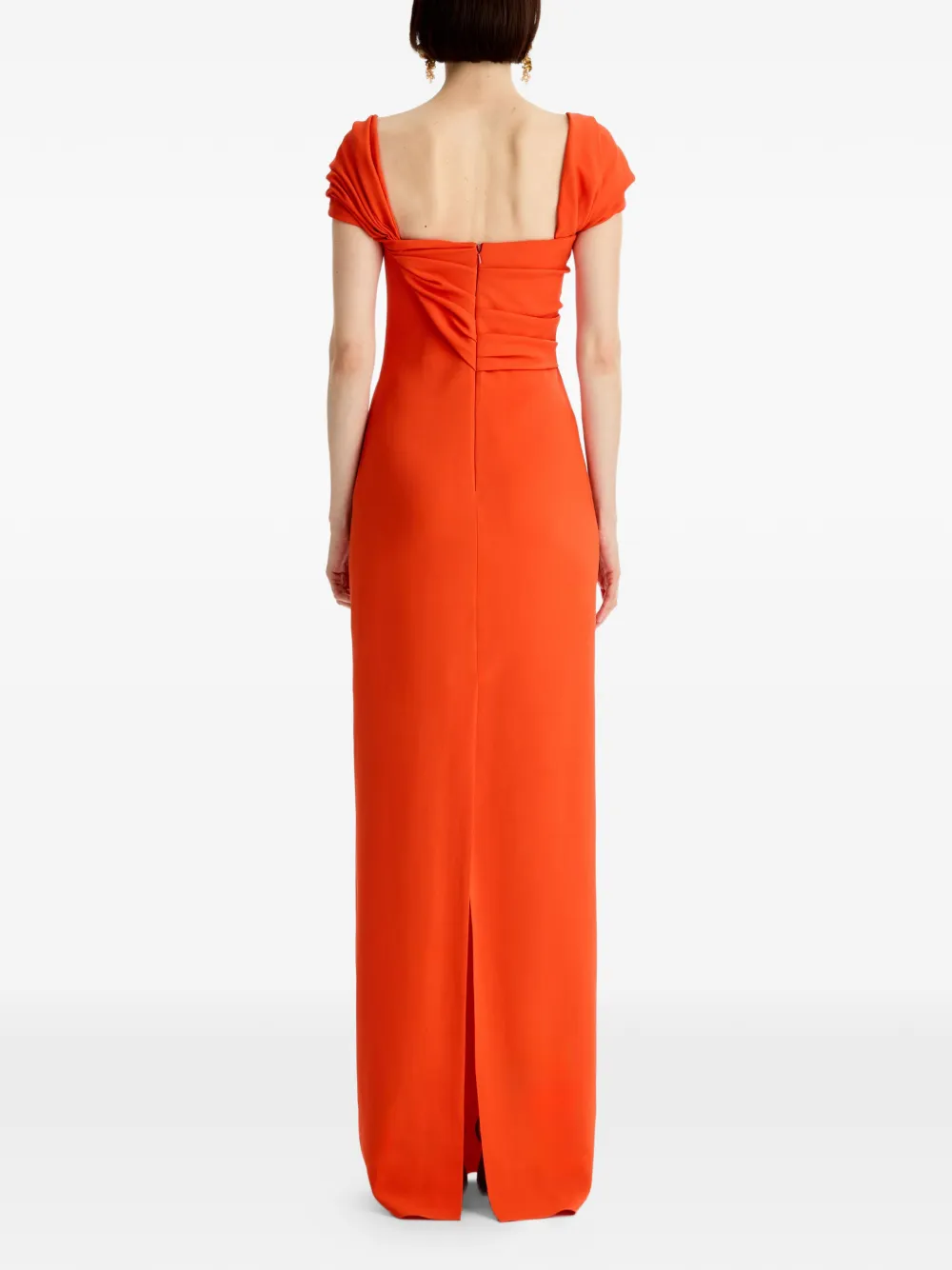 Oscar de la Renta Gedrapeerde avondjurk Oranje