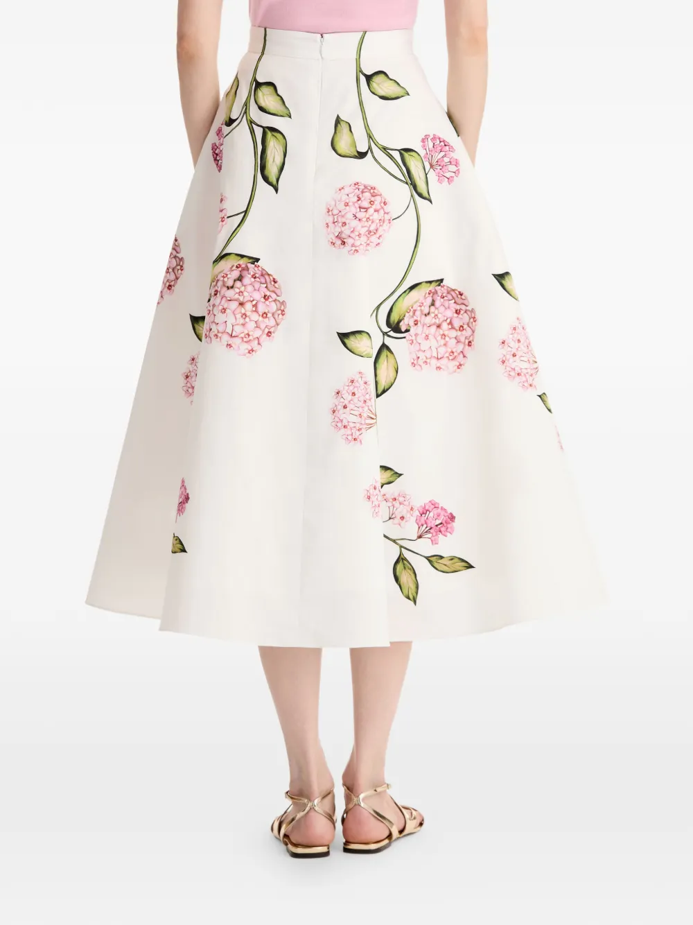 Oscar de la Renta Midi-rok met bloemenprint Wit