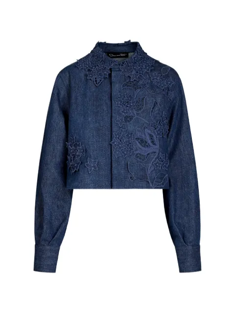 Oscar de la Renta flower-embroidery jacket