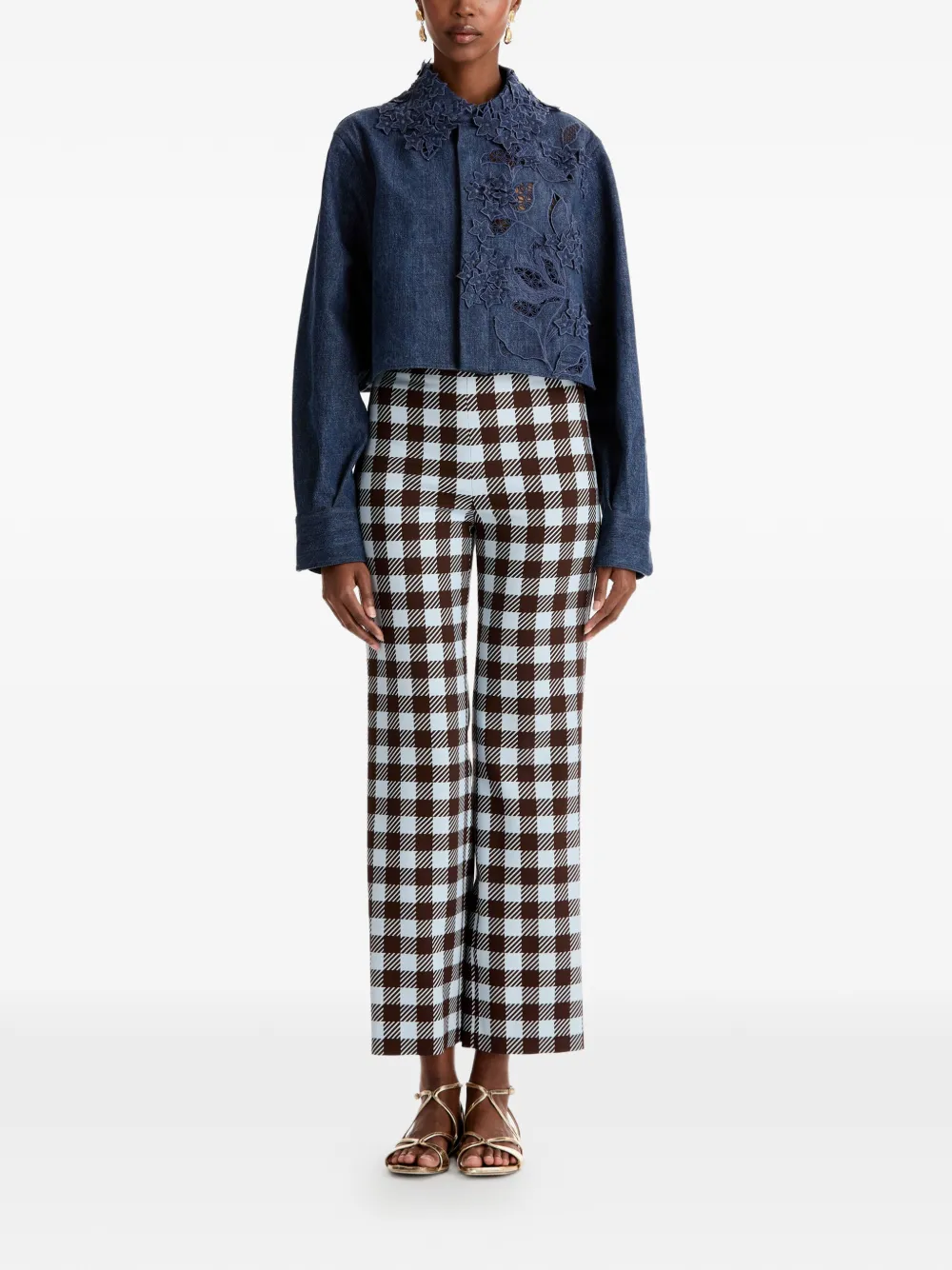 Oscar de la Renta Jack met geborduurde bloemen Blauw