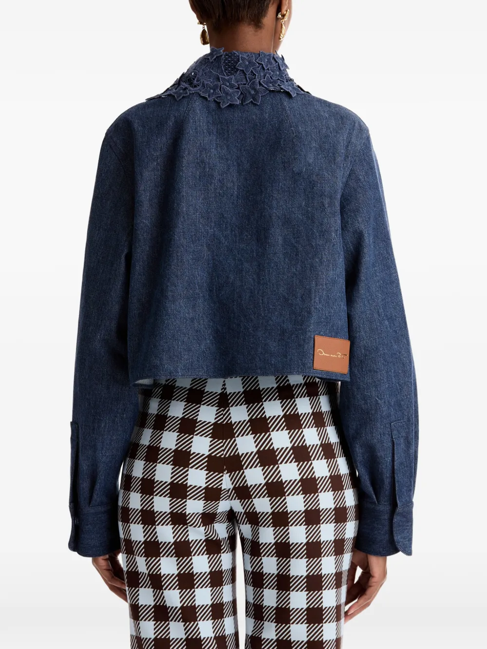 Oscar de la Renta Jack met geborduurde bloemen Blauw