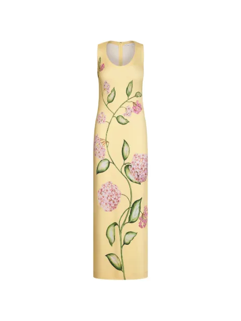 Oscar de la Renta Porcelain flower maxi dress