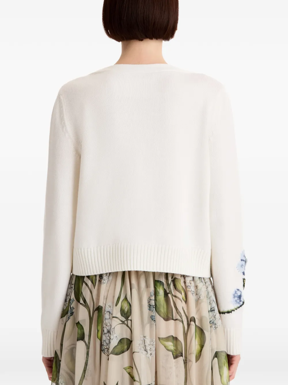 Oscar de la Renta Porcelain vest met bloemen-jacquard Wit