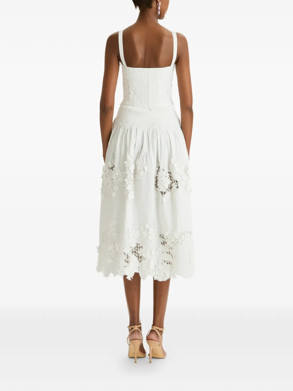 Oscar de la Renta Jurk met bloemdetail Wit