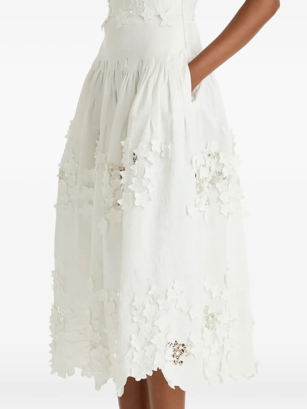 Oscar de la Renta Jurk met bloemdetail Wit