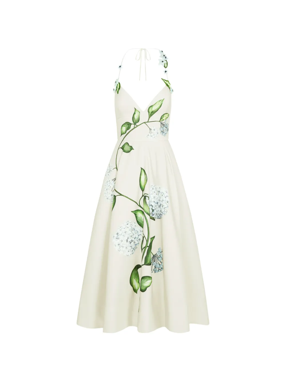 Oscar de la Renta Abito midi a fiori - Toni neutri