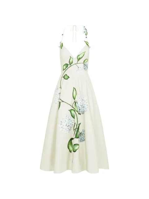 Oscar de la Renta flower-print midi dress