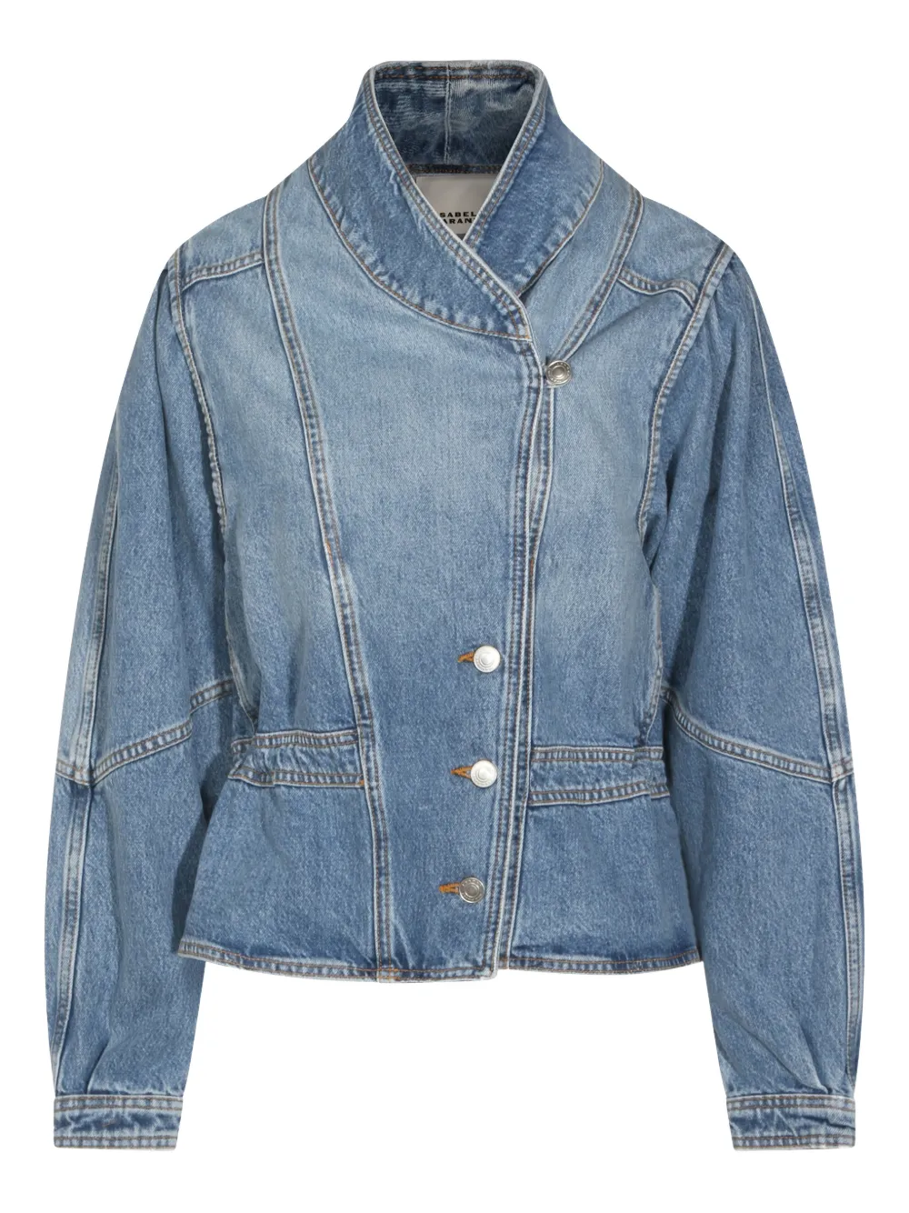 MARANT ÉTOILE stand-up collar cotton jacket - Blu