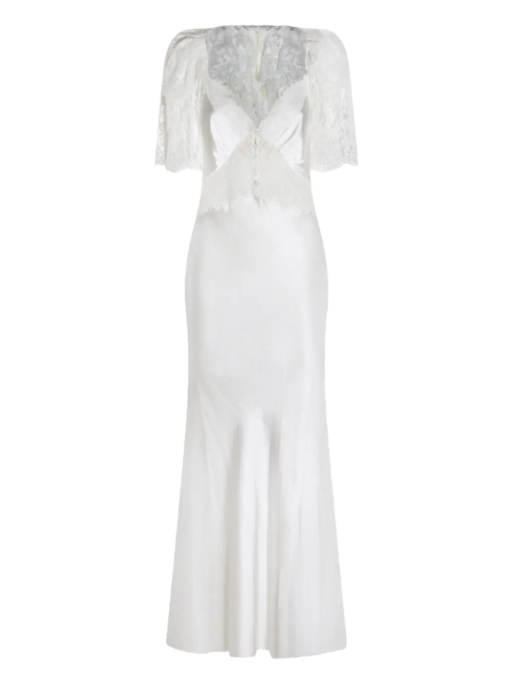 Self-Portrait buttoned maxi dress - Weiß