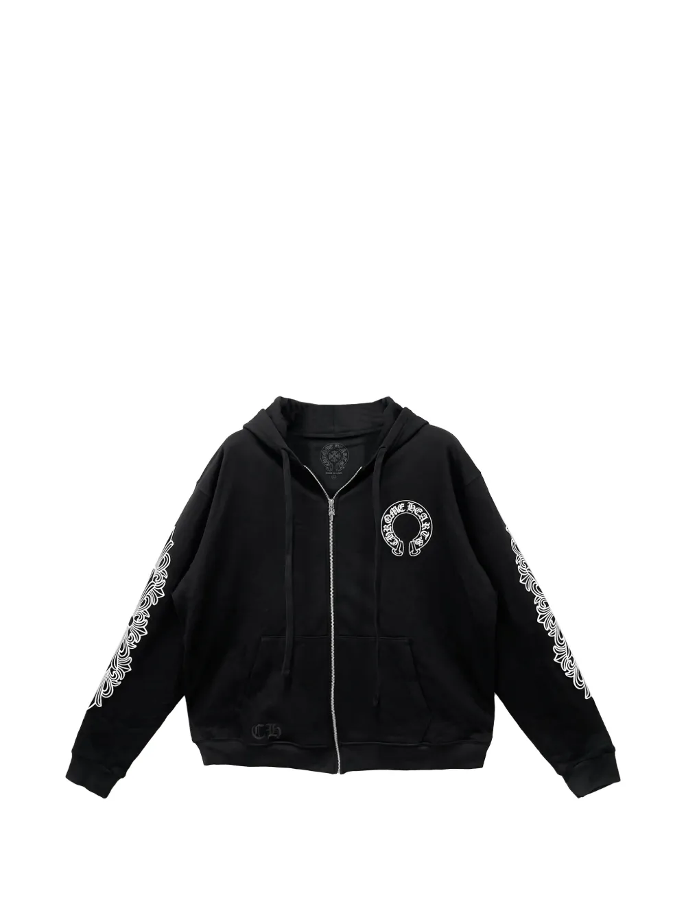 Chrome Hearts Thermal Floral Horseshoe Zip Up "Black"