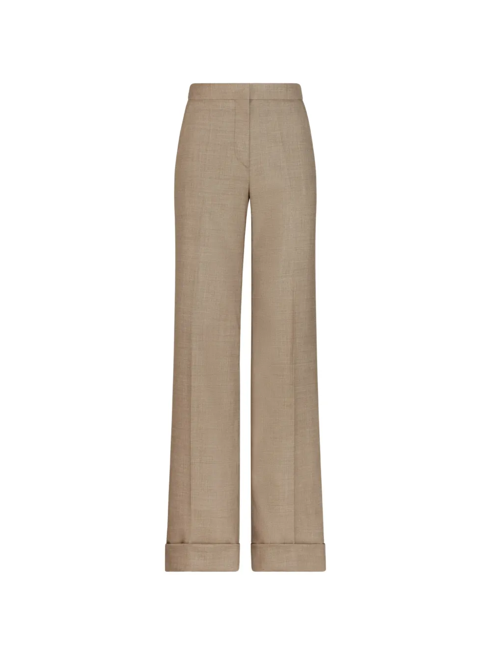 Oscar de la Renta wide-leg cuffed trousers - Toni neutri