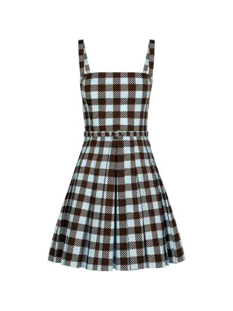 Oscar de la Renta gingham sleeveless mini dress