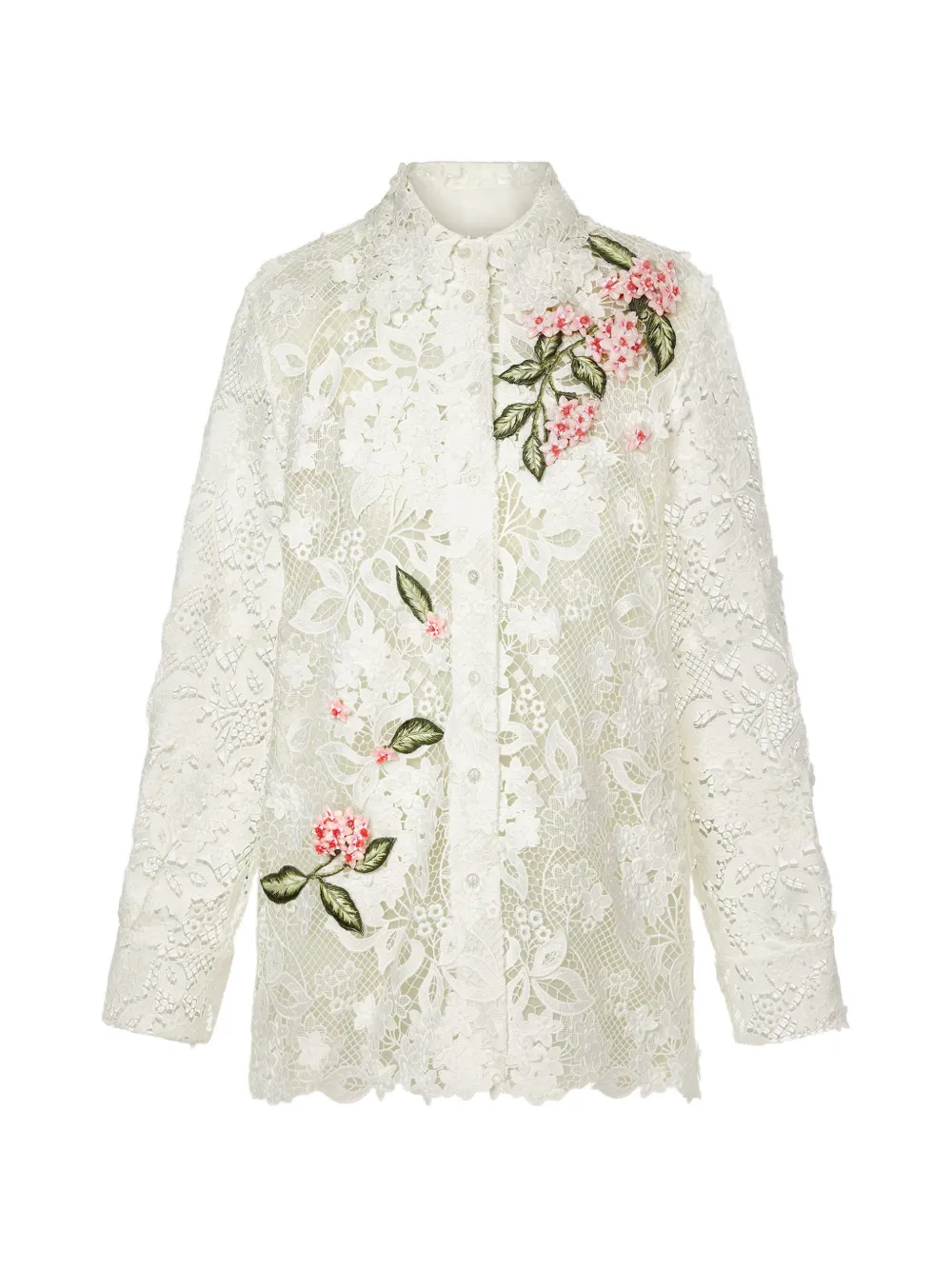 Oscar de la Renta Blusa con dettaglio a fiori - Bianco