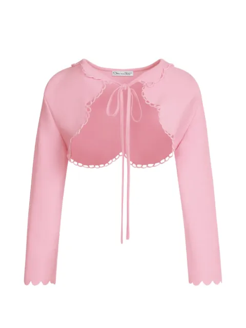 Oscar de la Renta cárdigan con ribete festoneado