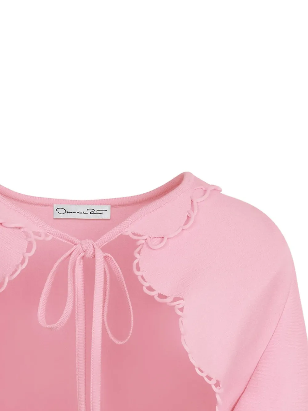  Oscar De La Renta Cardigan à Bords Festonnés - Rose 