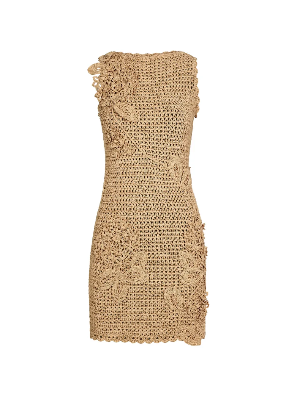 Oscar de la Renta Abito corto a fiori - Toni neutri