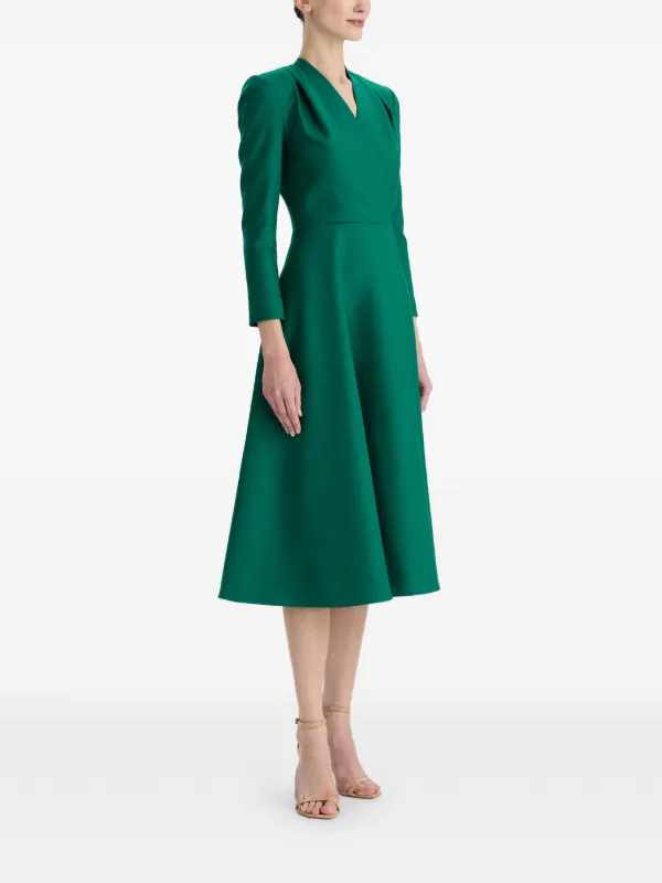 Oscar De La Renta wool-blend long-sleeve Dress | Green | FARFETCH JO Oscar De La Renta wool-blend long-sleeve Dress | Green | FARFETCH JO