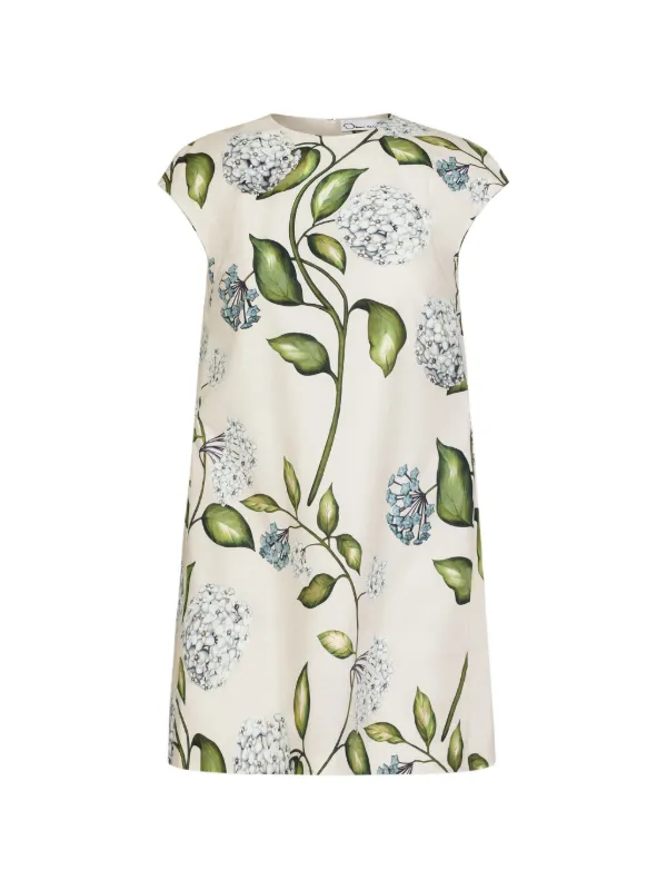 oscar mini dress white floral Oscar de La Renta Porcelain-flower Mini Dress