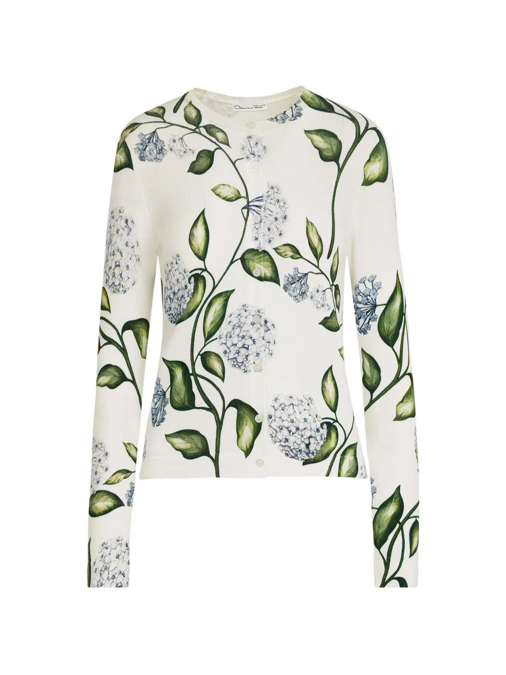Oscar de la Renta Cardigan a fiori - Bianco