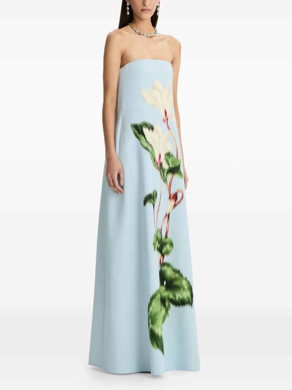 Oscar de la Renta Strapless avondjerk Blauw