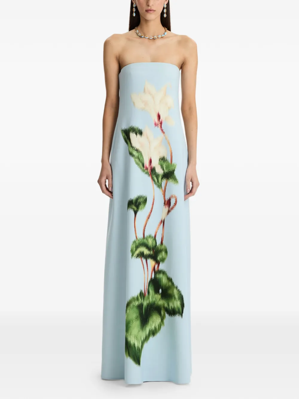 Oscar de la Renta Strapless avondjerk Blauw