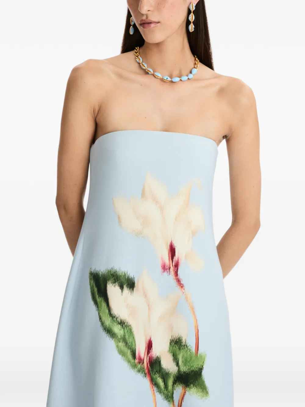 Oscar de la Renta Strapless avondjerk Blauw
