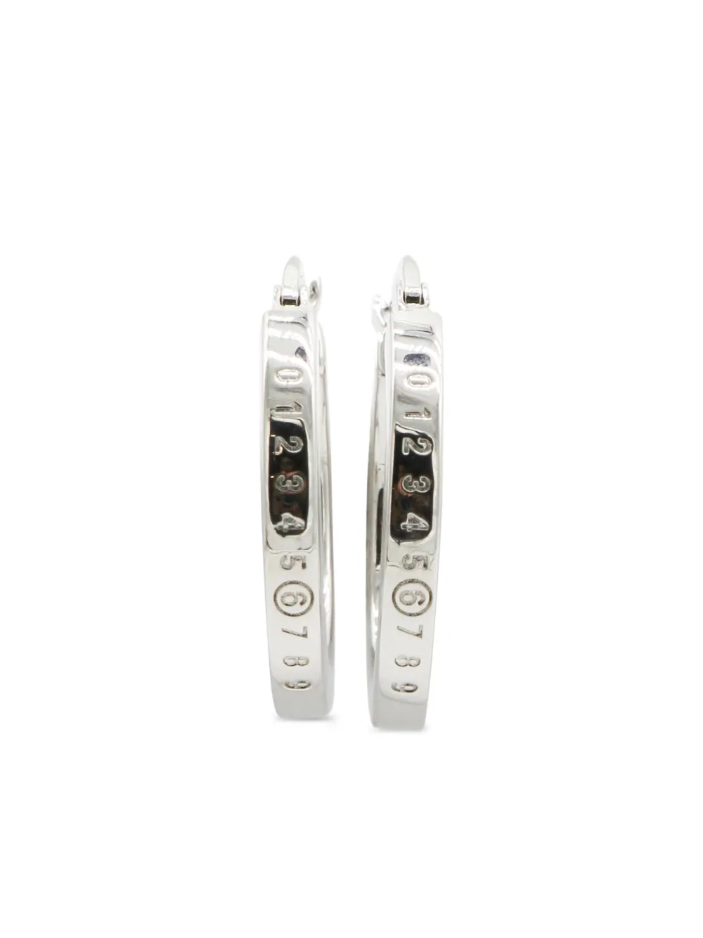 MM6 Maison Margiela Numeric-logo hoop earrings - Argento
