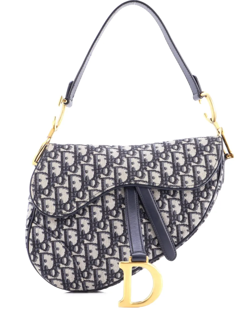 Christian Dior Pre-Owned Saddle Handbag Oblique Canvas Medium shoulder bag - Blu